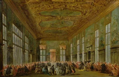 Doge Alvise Mocenigo IV (1701-78) gibt ein Bankett für die Botschafter, 1776-78